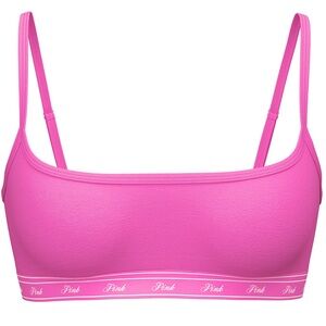 VS Pink Cotton Scoop Bralette- Pink NWT